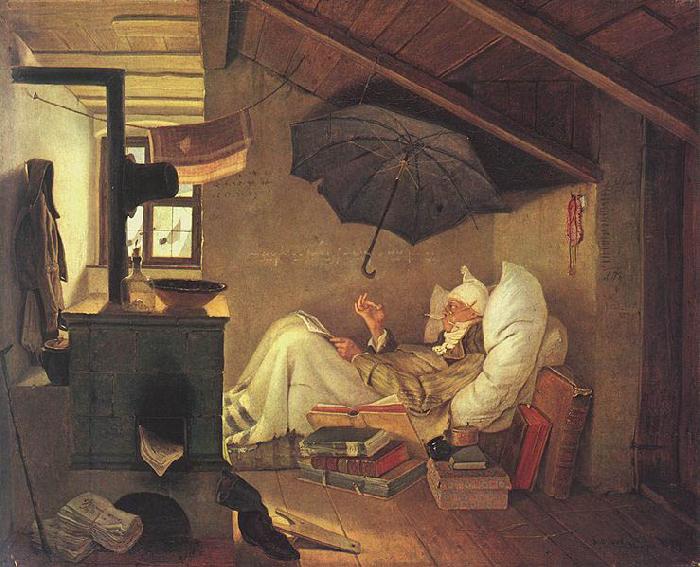 Carl Spitzweg The Poor Poet, oil painting picture